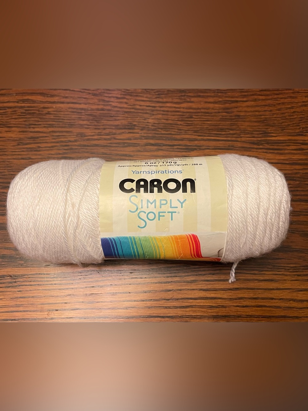Caron Simply Soft yarn white 6 oz. acrylic yarn